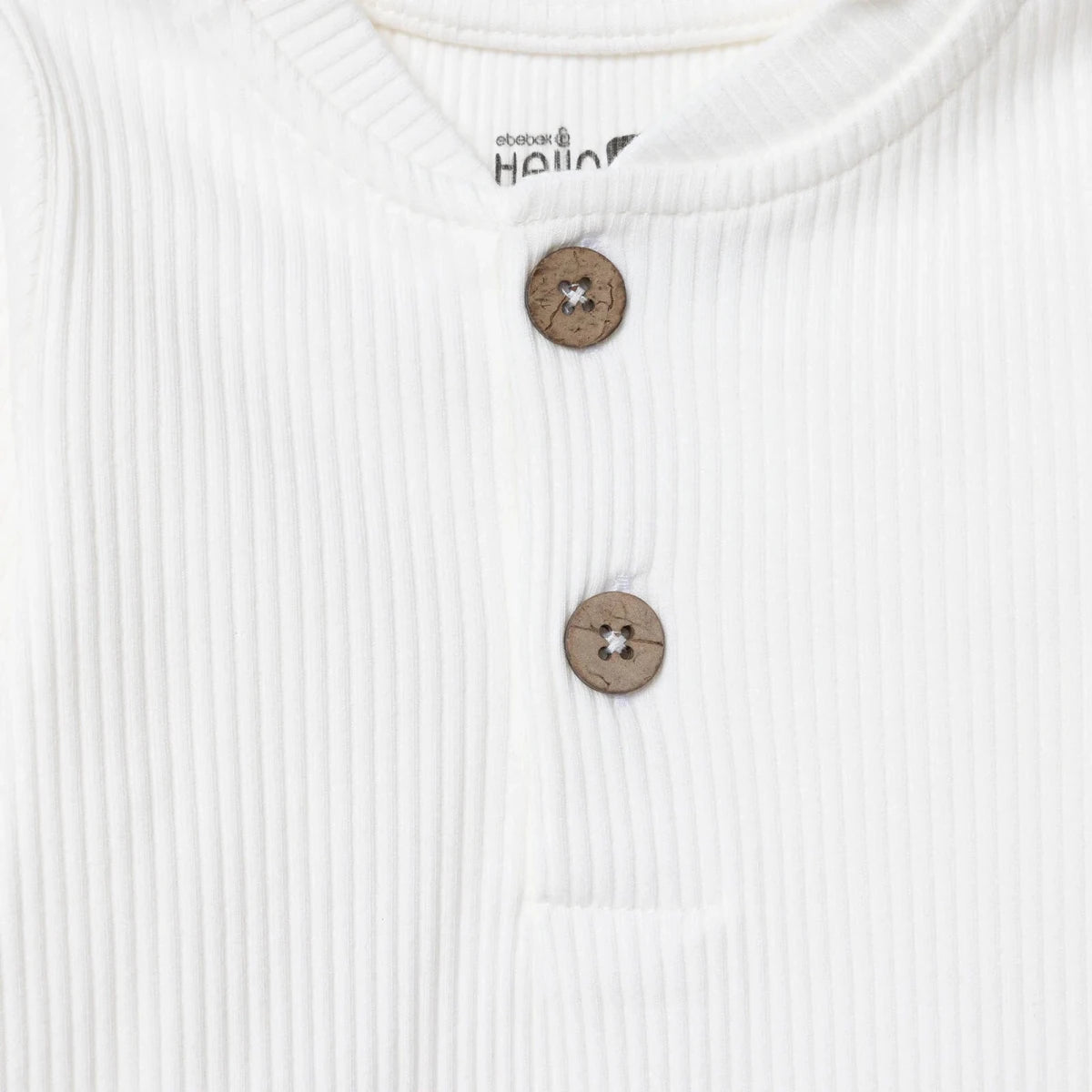 HelloBaby Ribbed Baby Sweatshirt (1-3 Months to 12 Months) Ecru - ebebek