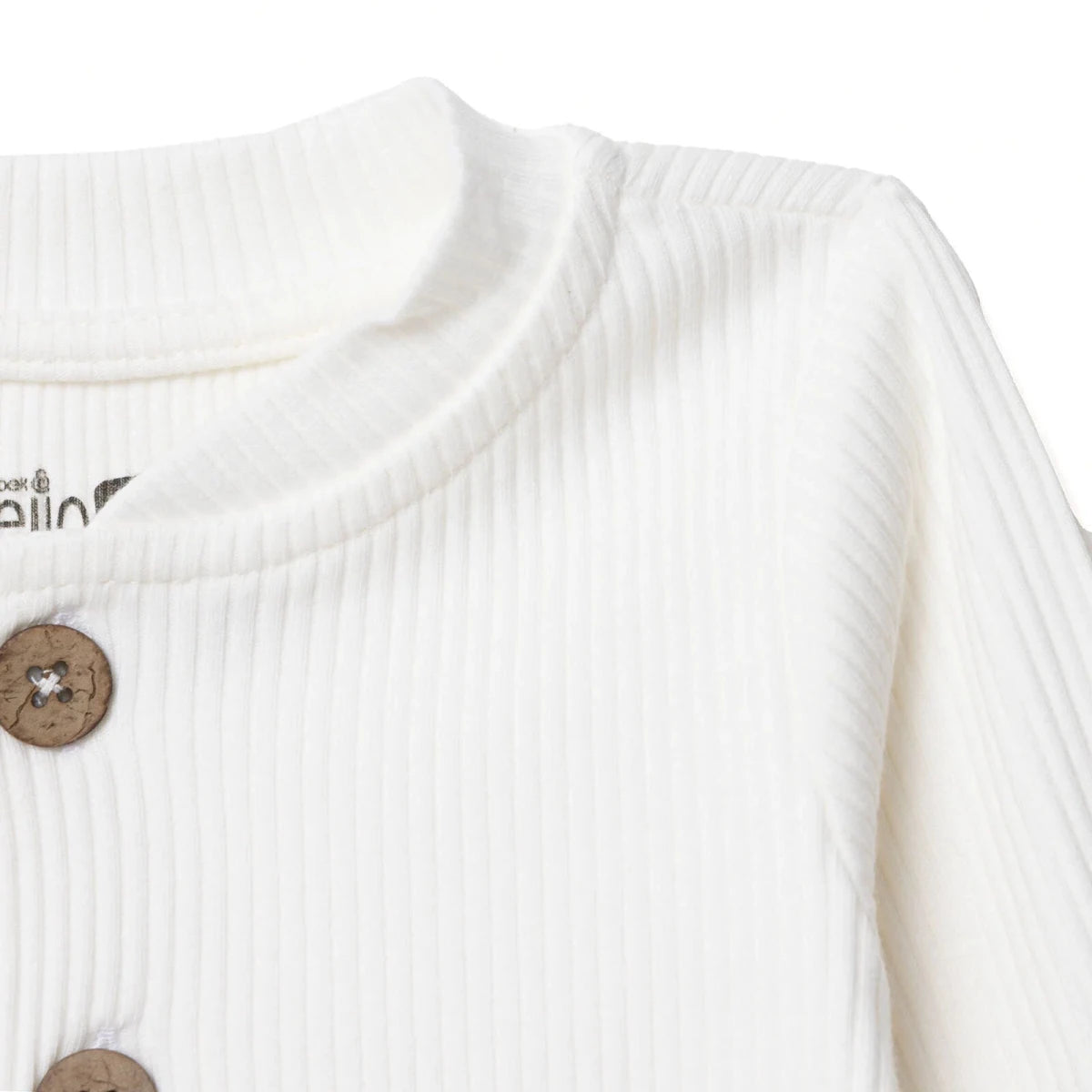 HelloBaby Ribbed Baby Sweatshirt (1-3 Months to 12 Months) Ecru - ebebek