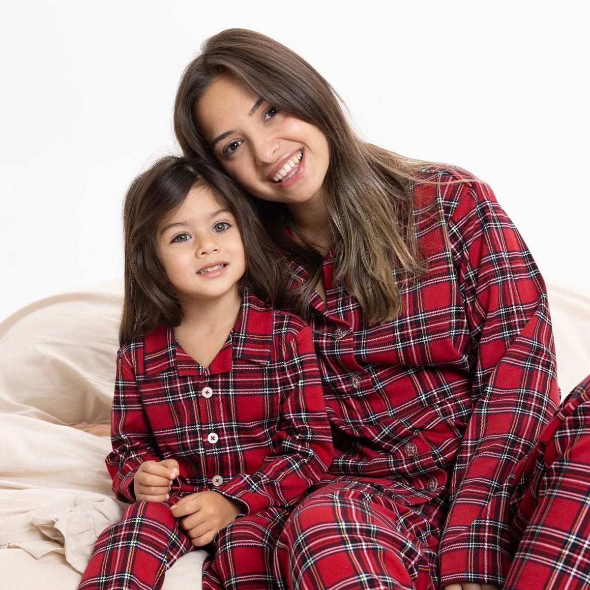 HelloBaby Festive Print Peter Pan Collar Baby Pyjama Set (3-6 Months to 4 Years) Red - ebebek