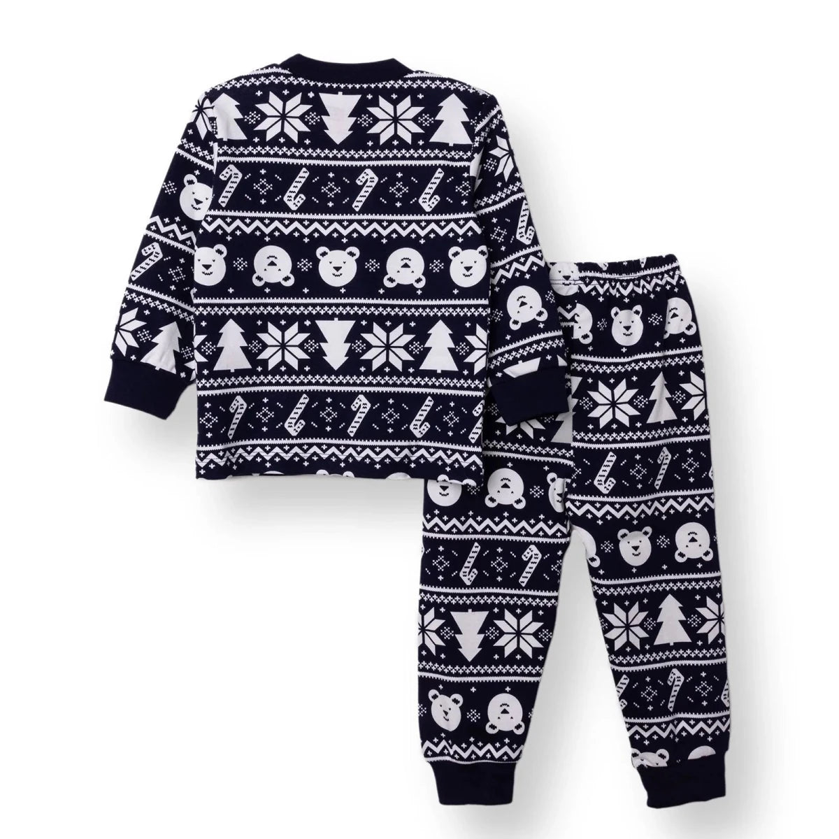 HelloBaby Christmas Print Long Sleeve Baby Pyjama Set (3-6 Months to 4 Years) Navy Blue - ebebek