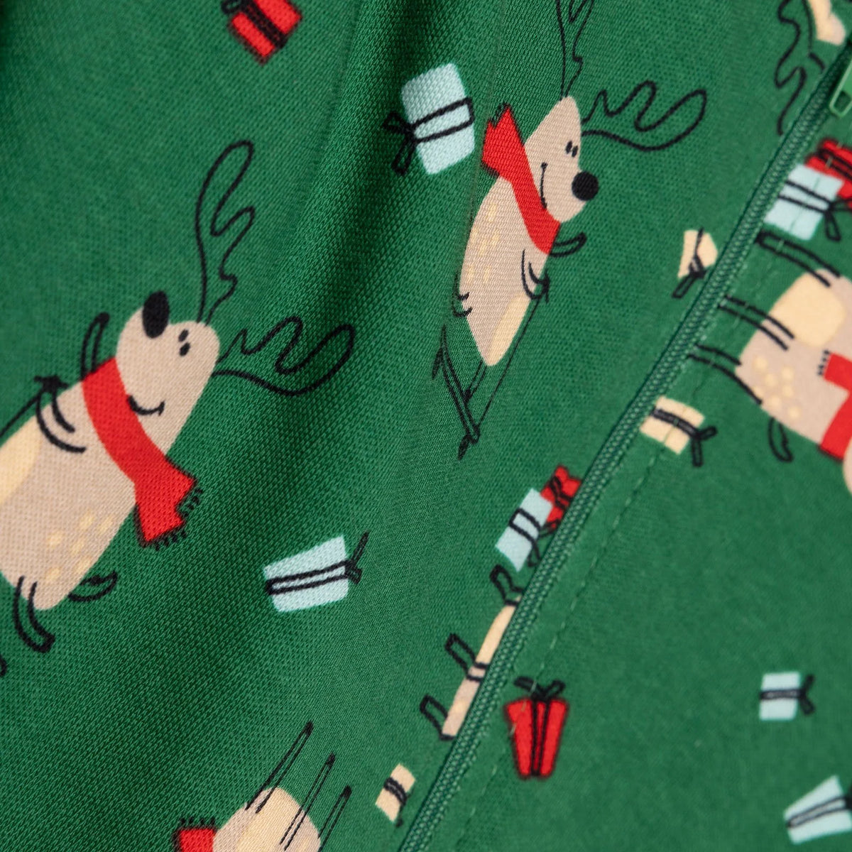 HelloBaby Reindeer Print 2.5 Tog Long Sleeve Baby Sleep Bag with Legs (9 Months to 5 Years) Dark Green - ebebek