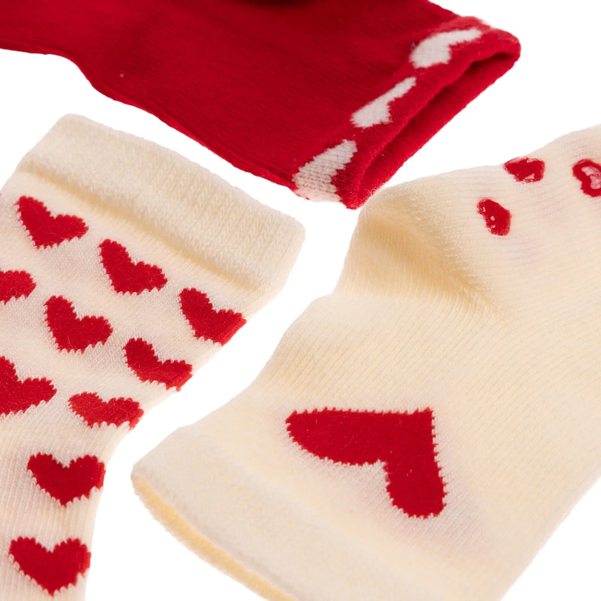 HelloBaby 3 Pack Heart Print Non-Slip Baby Socks (Newborn to 2-3 Years)