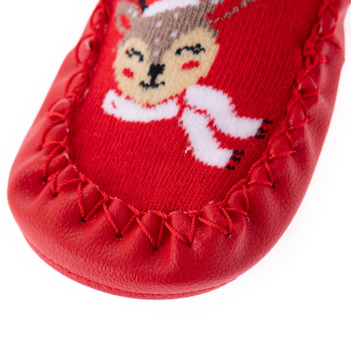 HelloBaby Reindeer Print New Year Slipper Baby Socks Red - ebebek