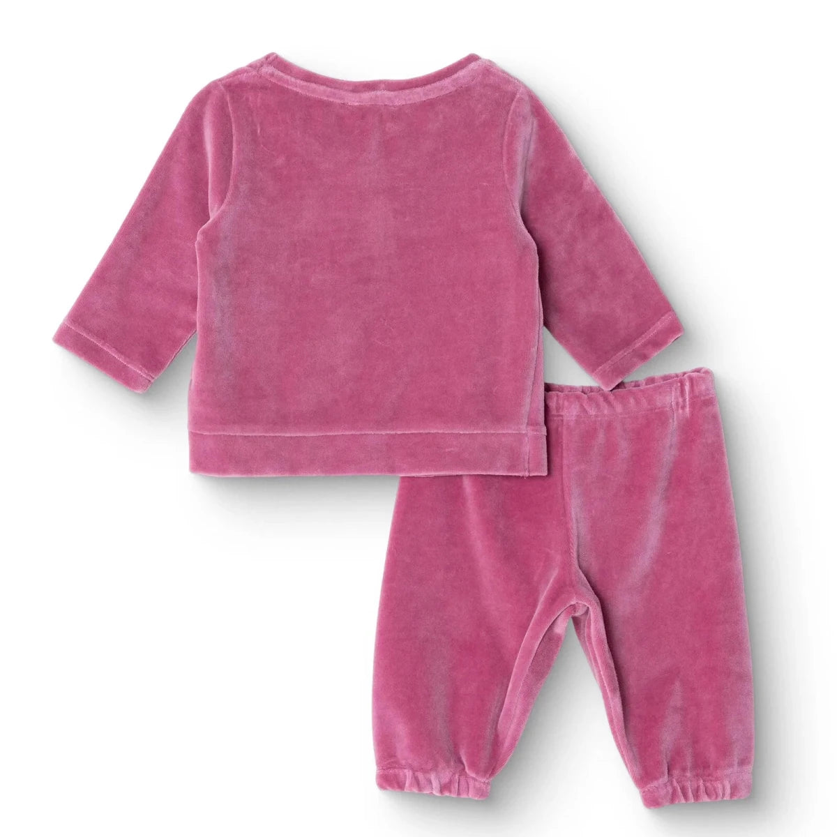 HelloBaby Velour Long Sleeve Baby Pyjama Set (3-6 Months to 3-4 Years) Pink - ebebek