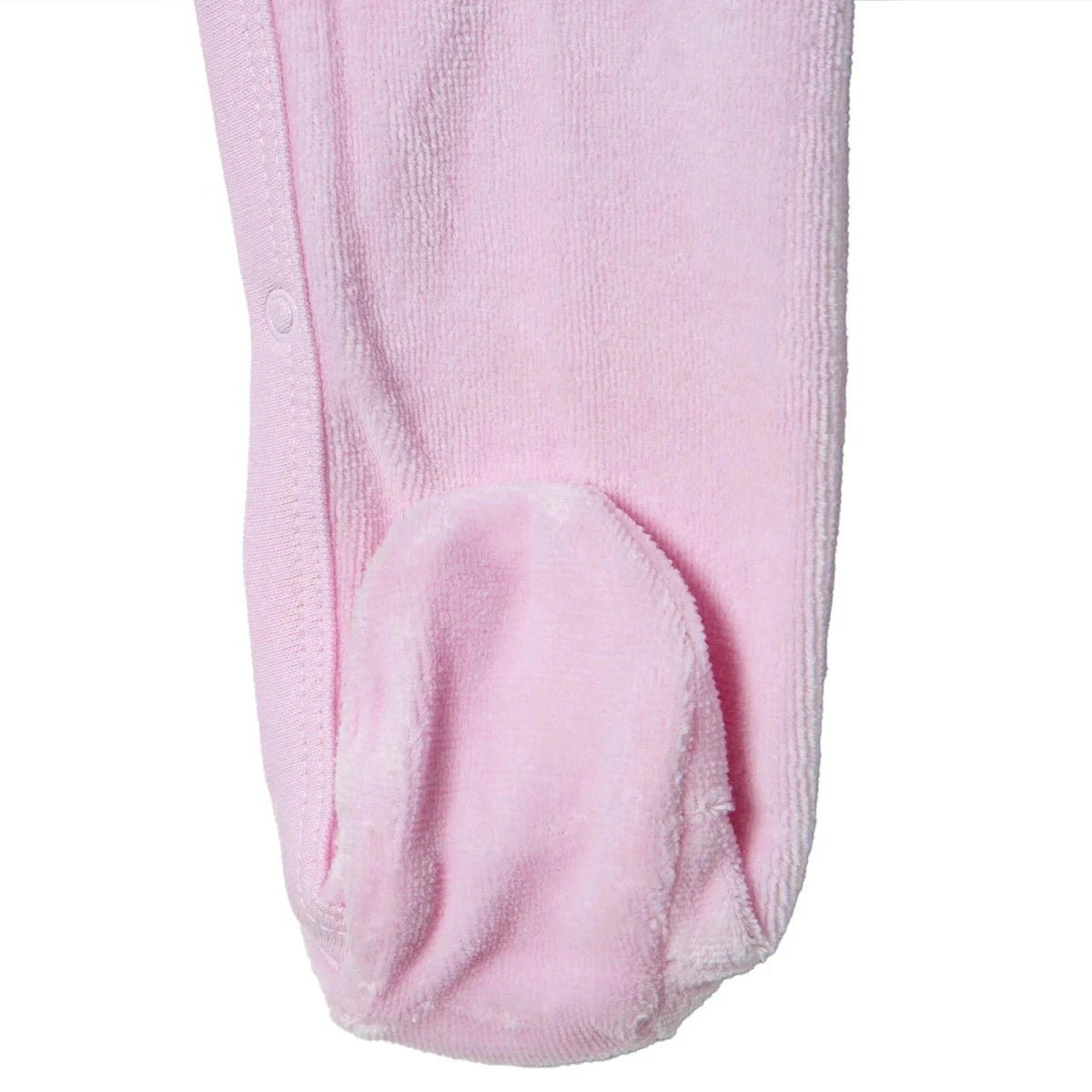 HelloBaby Velour Long Sleeve Baby Sleepsuit with Feet (Newborn to 9 Months) Pink - ebebek