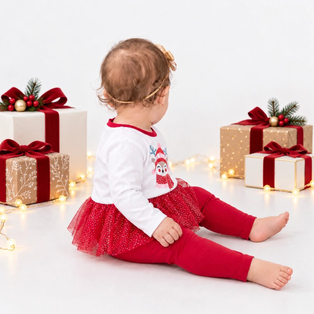 HelloBaby Festive Print Long Sleeve Baby Pyjama Set (6-9 Months to 3-4 Years) Red - ebebek