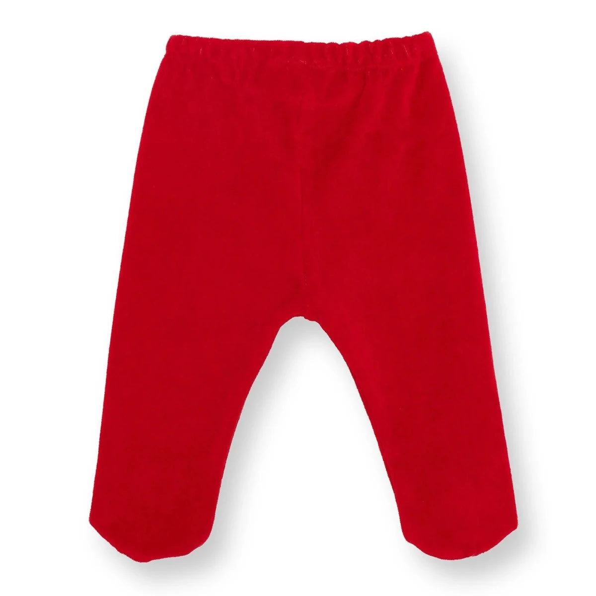 HelloBaby Velour Footed Baby Bottoms (Newborn to 6-9 Months) Red - ebebek