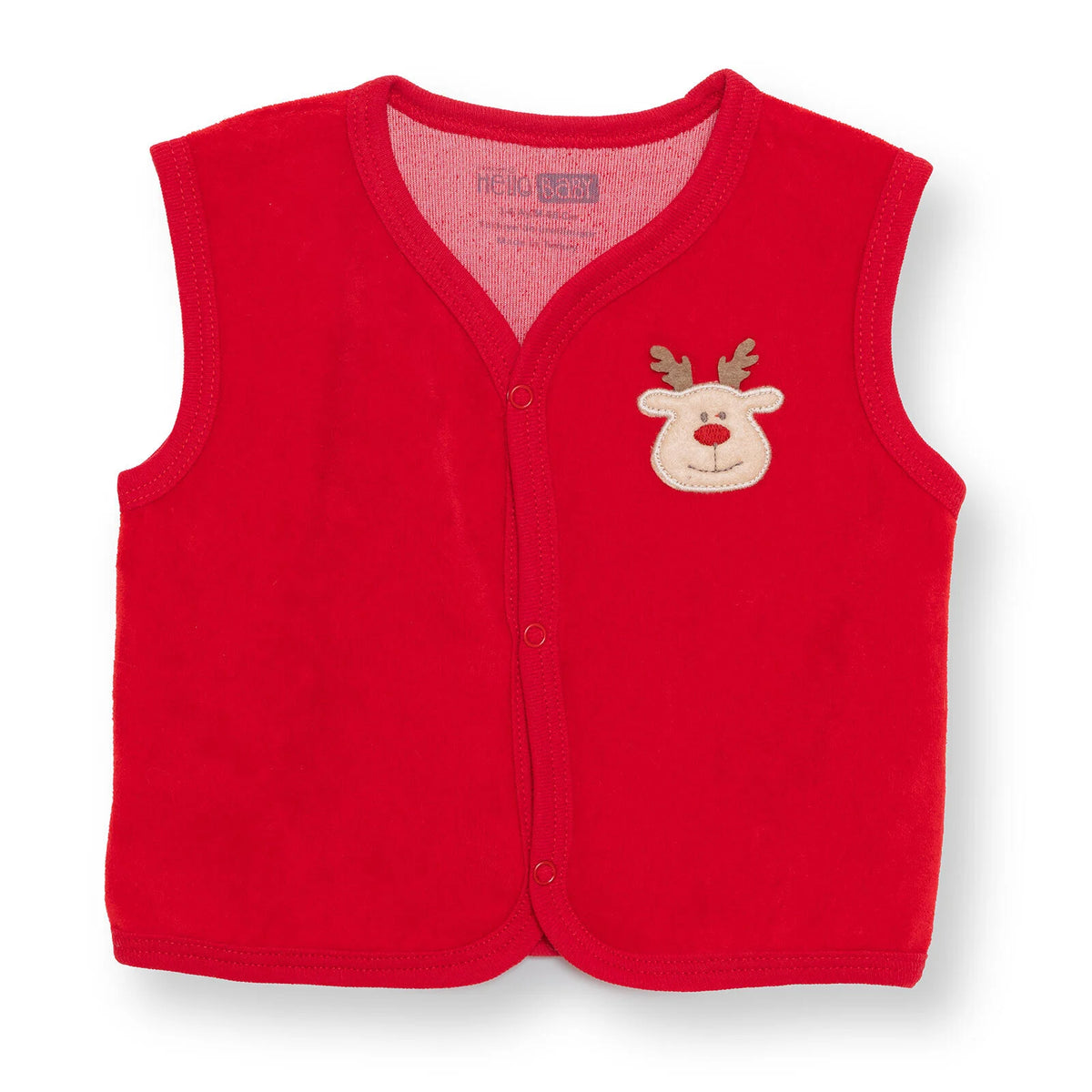 HelloBaby Velour Baby Gilet (Newborn to 6-9 Months) Red - ebebek