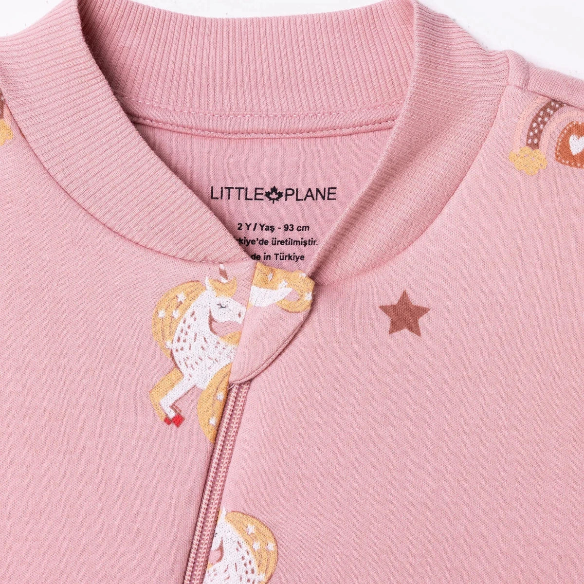 Little Plane Unicorn Print 2.5 Tog Long Sleeve Footless Baby Sleep Bag (9 Months to 5 Years) Pink - ebebek