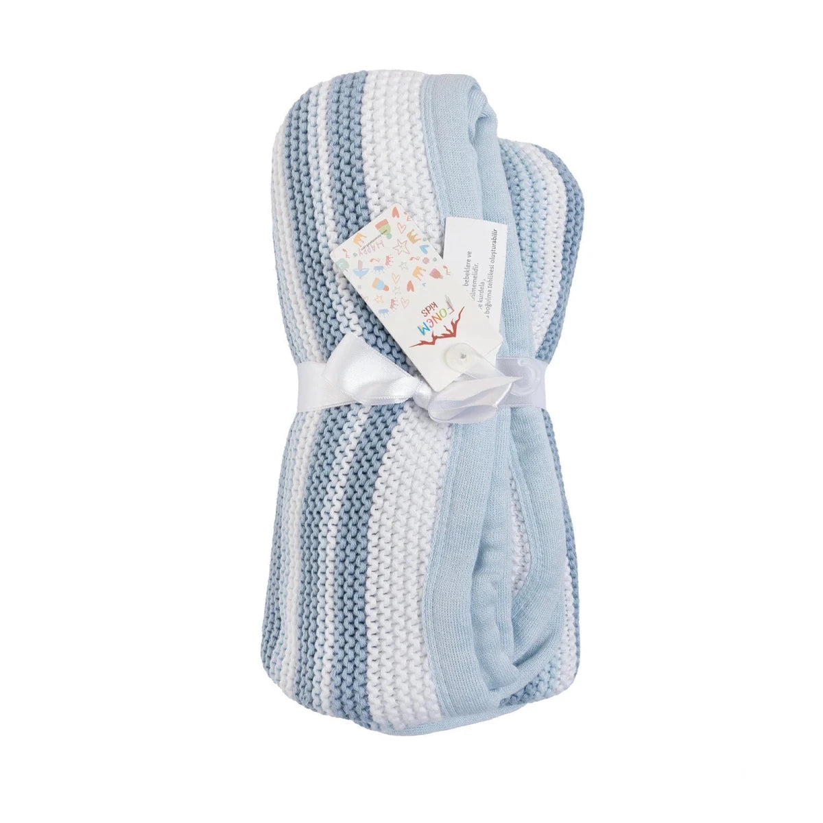 Little Dreams Knitted Baby Blanket (90 x 100 cm) Blue - ebebek