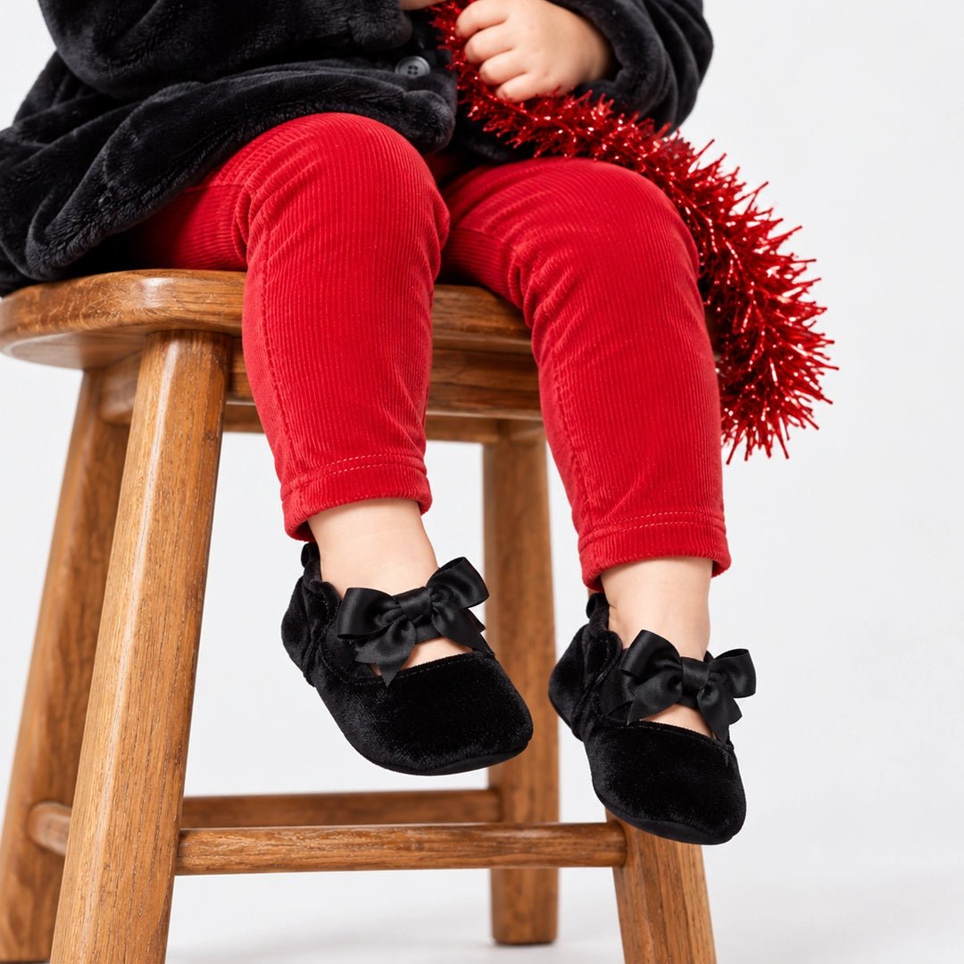 HelloBaby New Year Velvet Pre-Walker Baby Shoes Black - ebebek