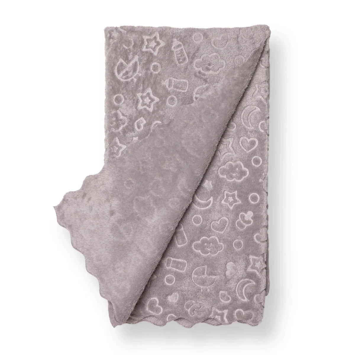 Little Dreams Sky Print Wellsoft Fleece Baby Blanket (90 x 110 cm) Grey - ebebek