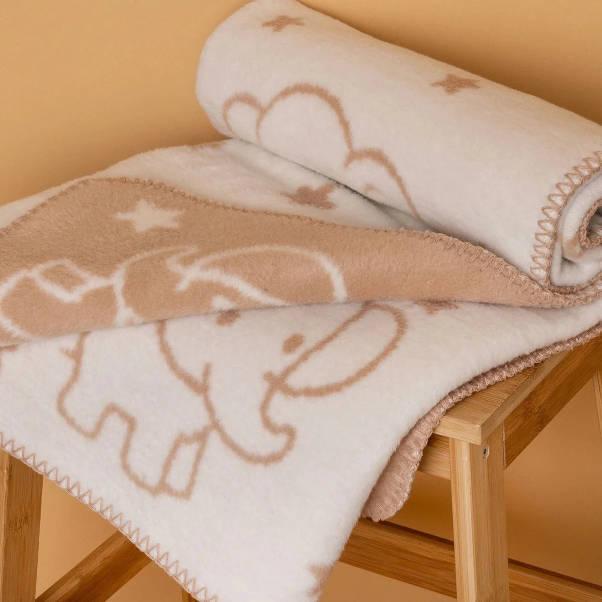 Little Dreams Jacquard Knit Baby Blanket (90 x 110 cm) Light Brown - ebebek