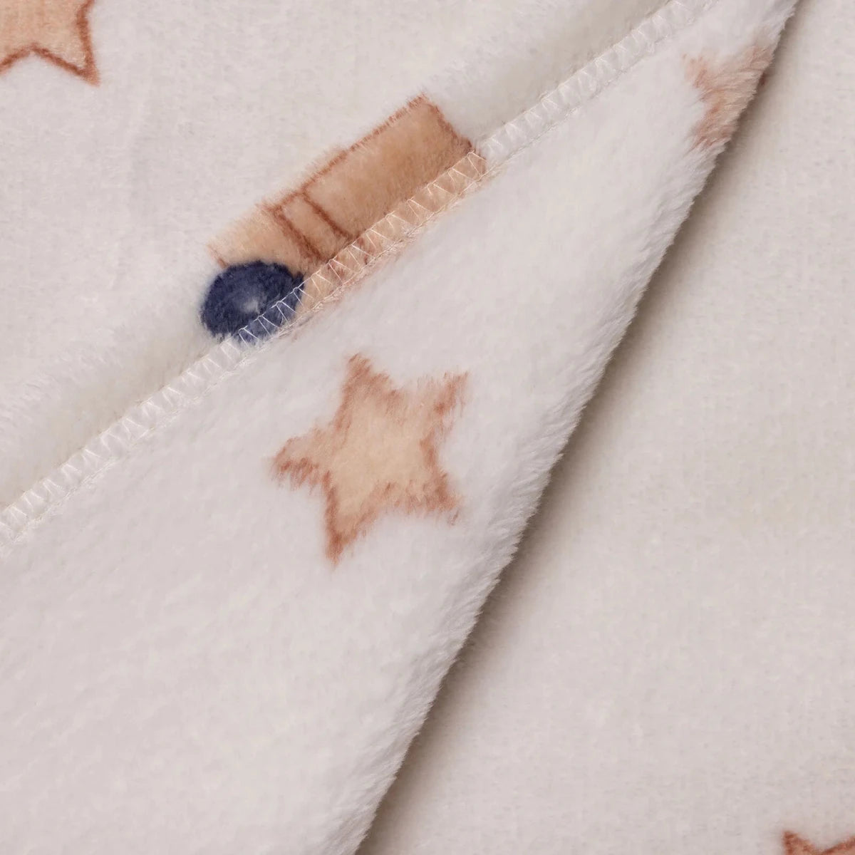 Little Dreams Train Print Wellsoft Fleece Baby Blanket (90 x 110 cm) Ecru - ebebek