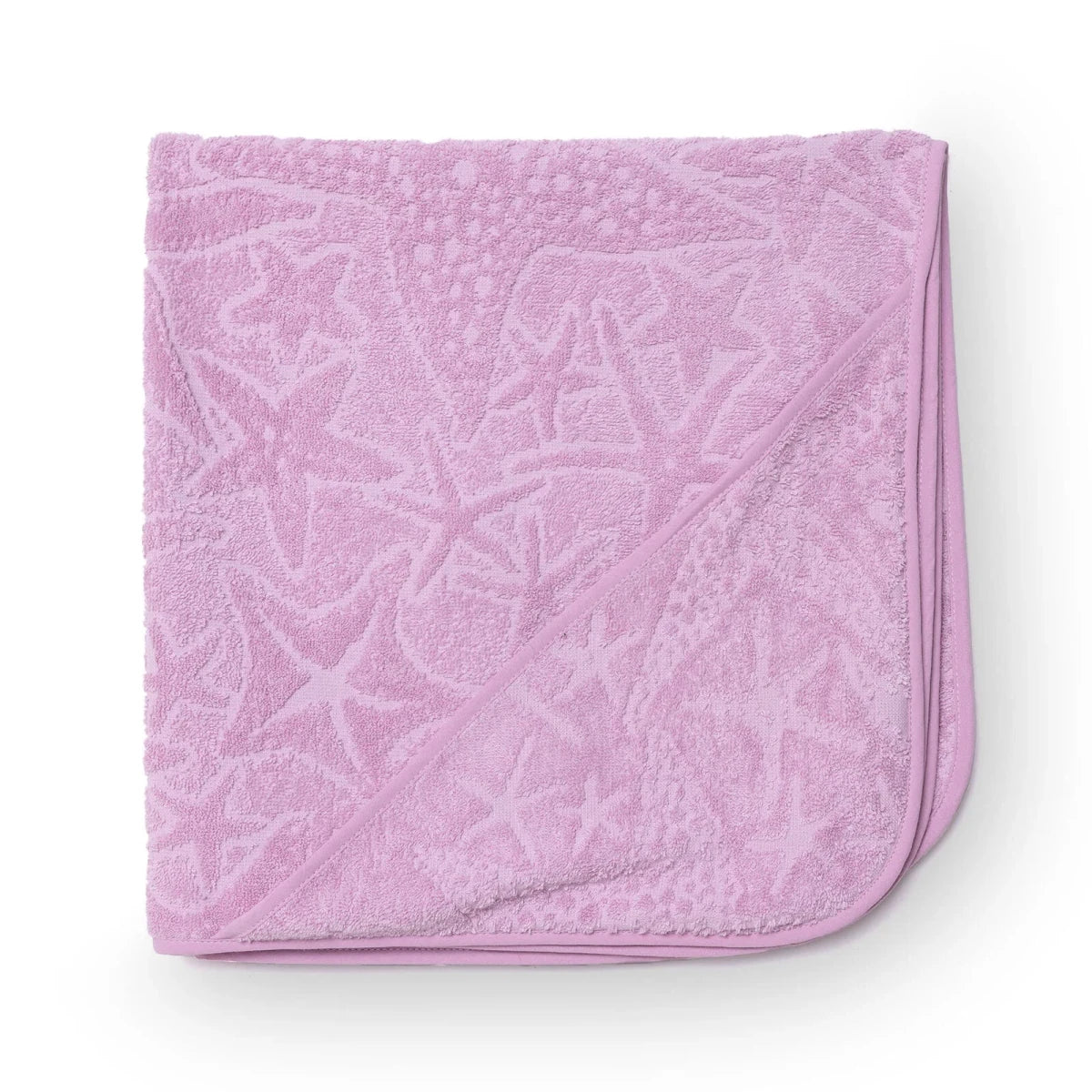 Mollia Starfish Print Baby Bath Towel (75 x 75 cm) Pink - ebebek