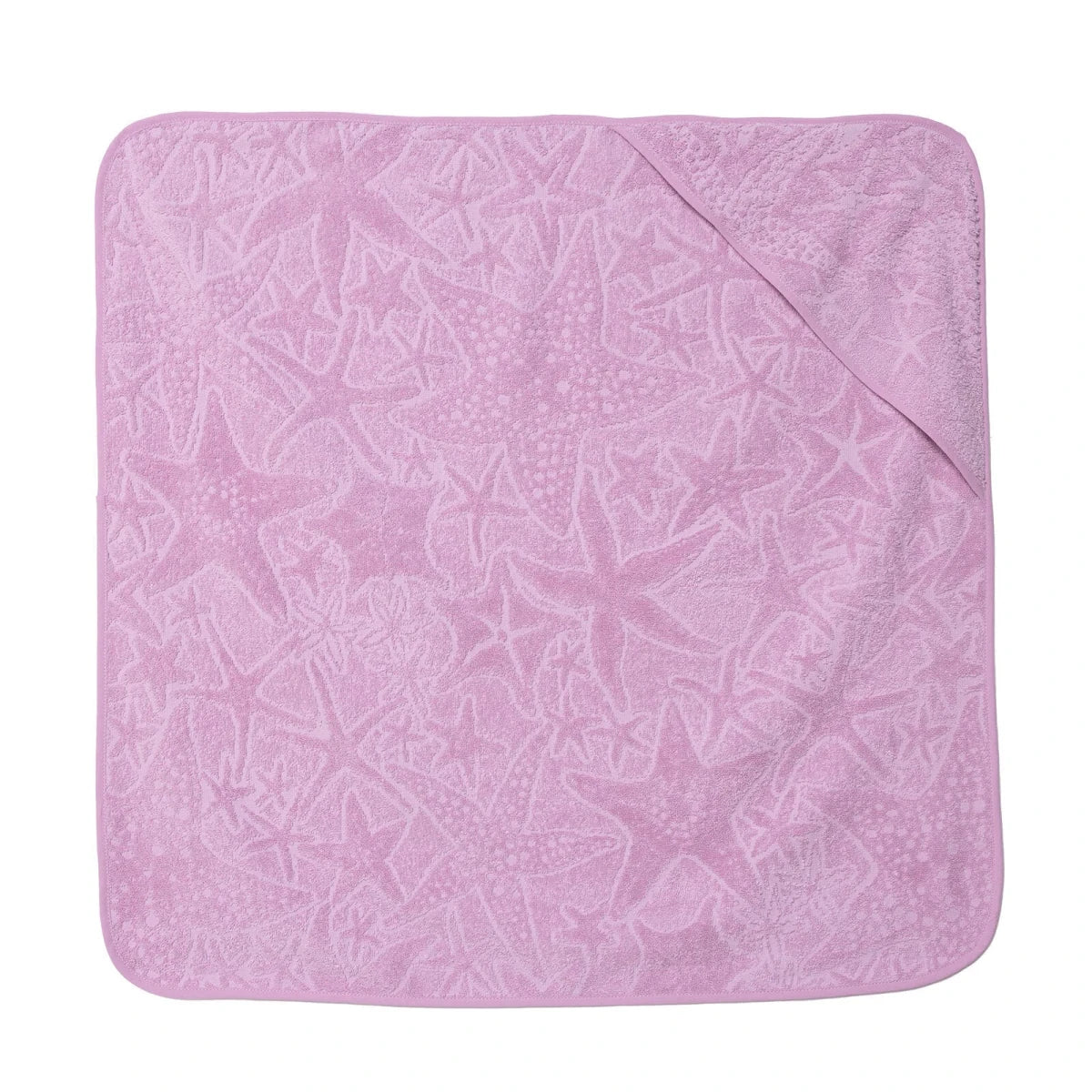 Mollia Starfish Print Baby Bath Towel (75 x 75 cm) Pink - ebebek
