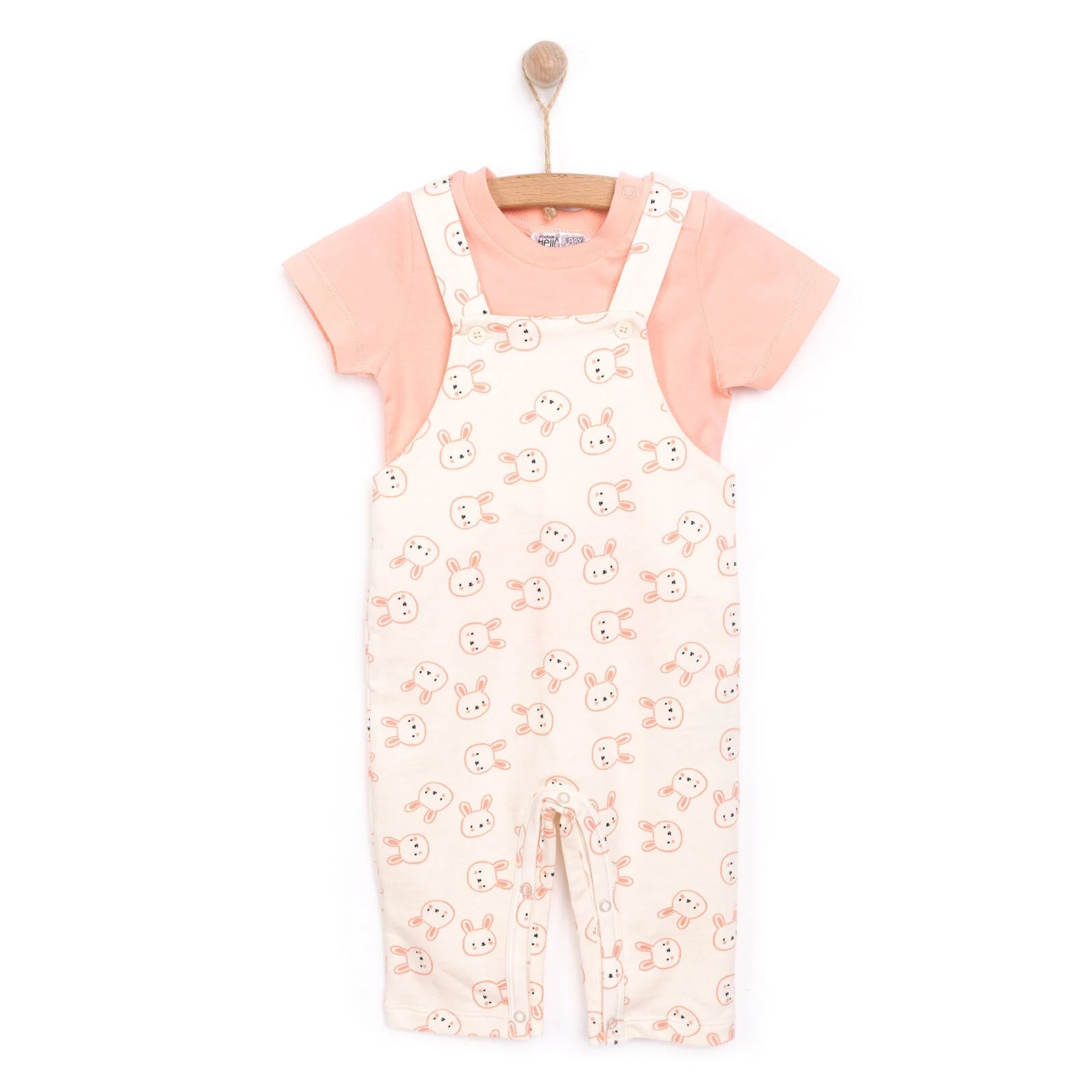 HelloBaby Girl Overalls T-shirt - Coral - ebebek - Black Friday