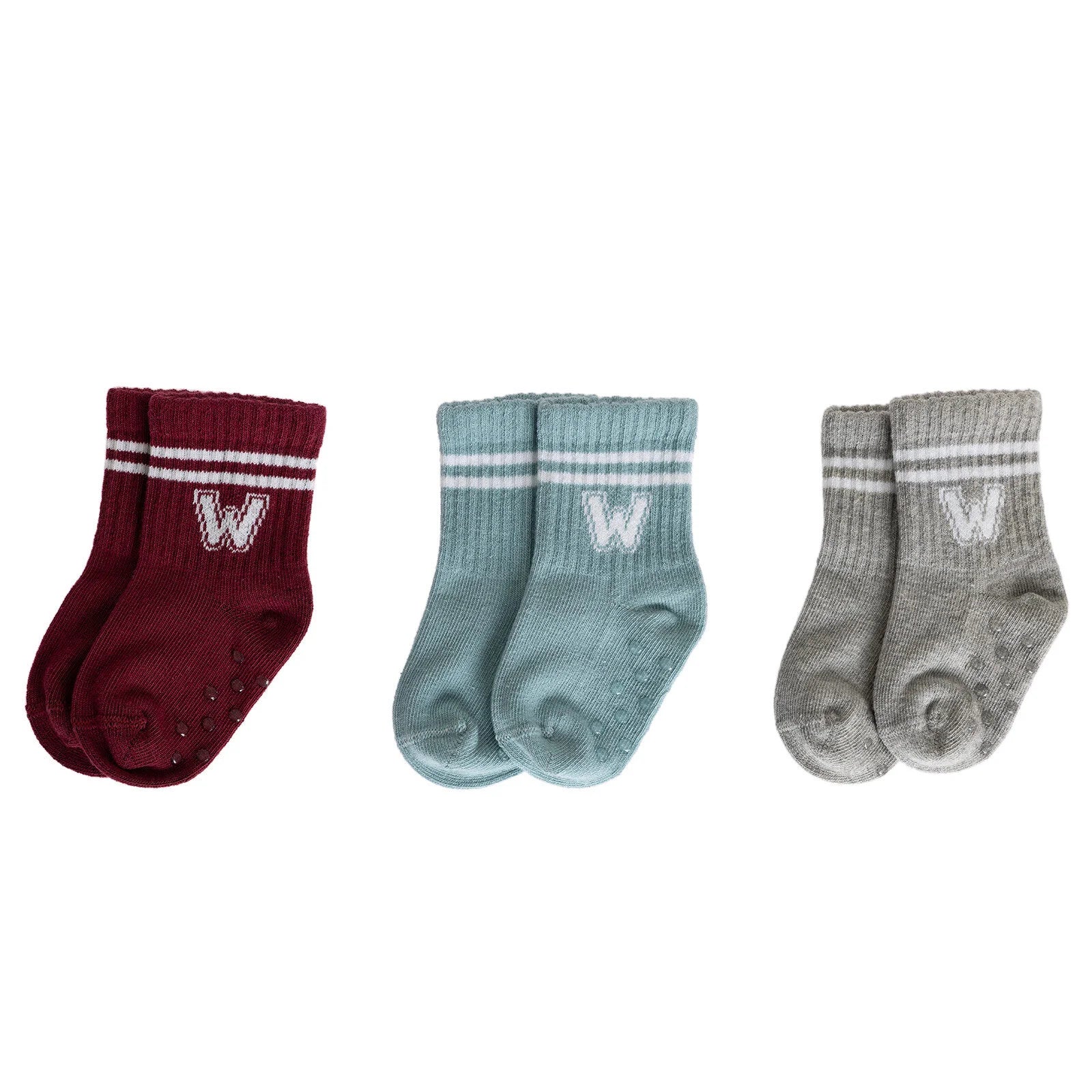 HelloBaby Baby Boy Non - Slip Pack of 3 Socks - Grey Melange - ebebek - Black Friday