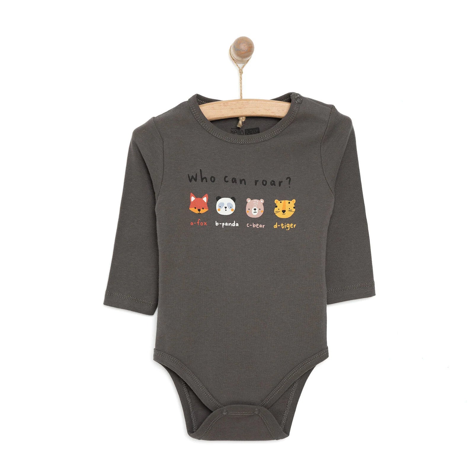HelloBaby Boy 2 - Pack Long Sleeve Bodysuit - Dark Grey - ebebek - Black Friday