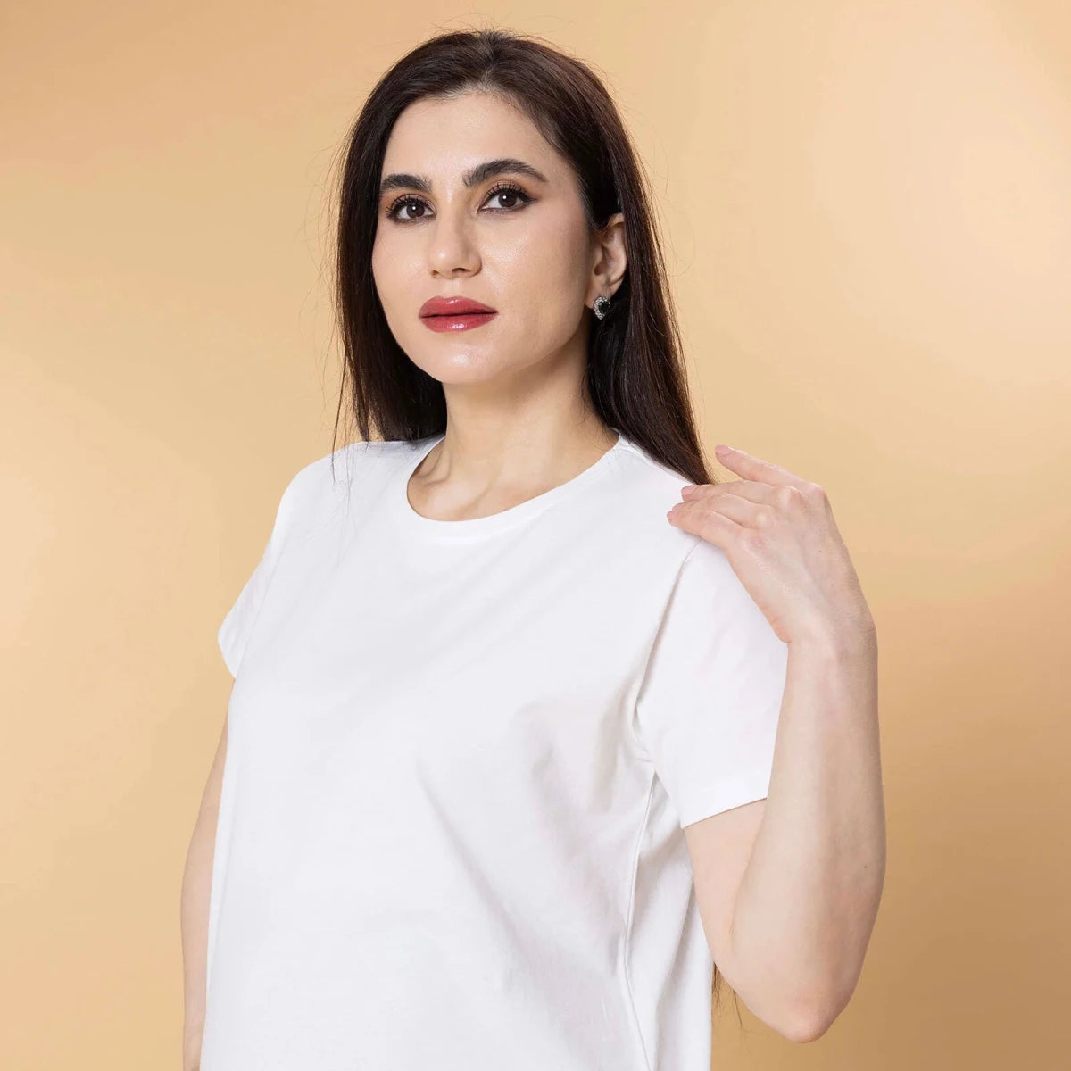 Baby Mom Plain Women's Maternity Short Sleeve T-Shirt (S to 2XL) White - ebebek