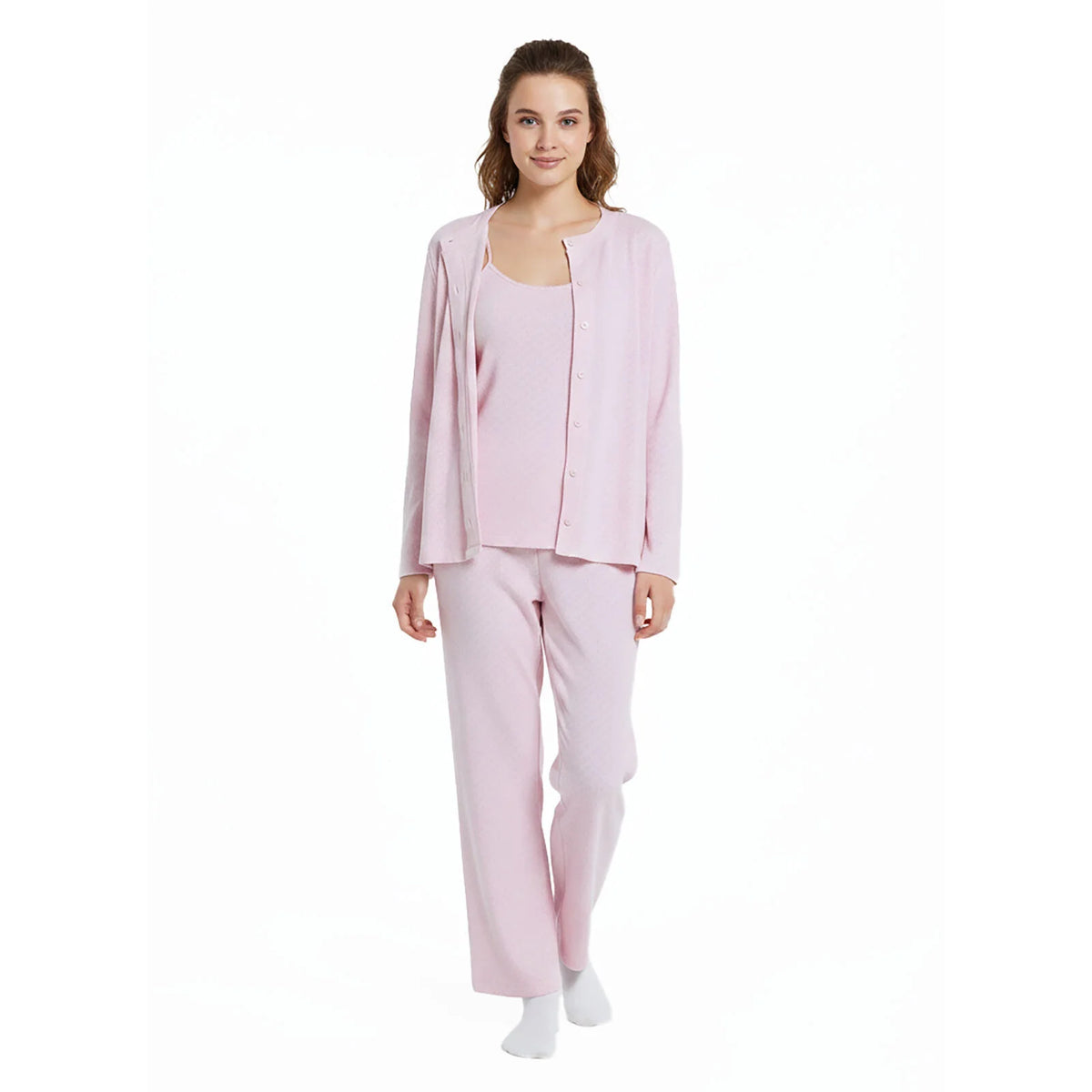 Baby Mom Women's Crew Neck Button Front Pyjama Set (S to 2XL)