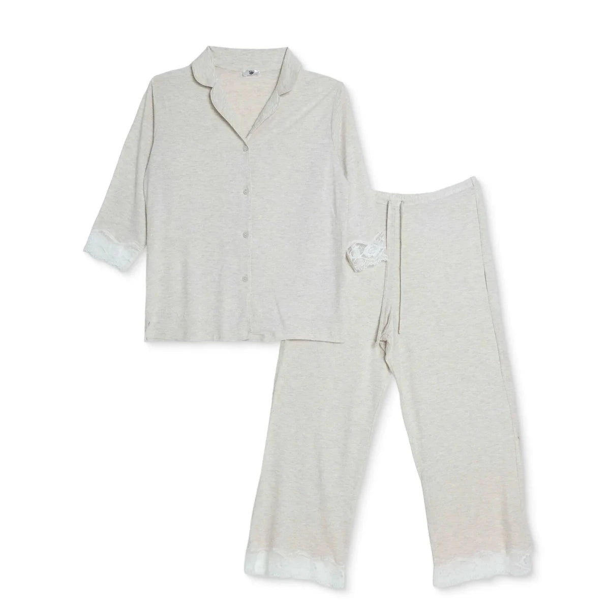Baby Mom Women's V-Neck Button Front Pyjama Set (S to 2XL) Beige - ebebek