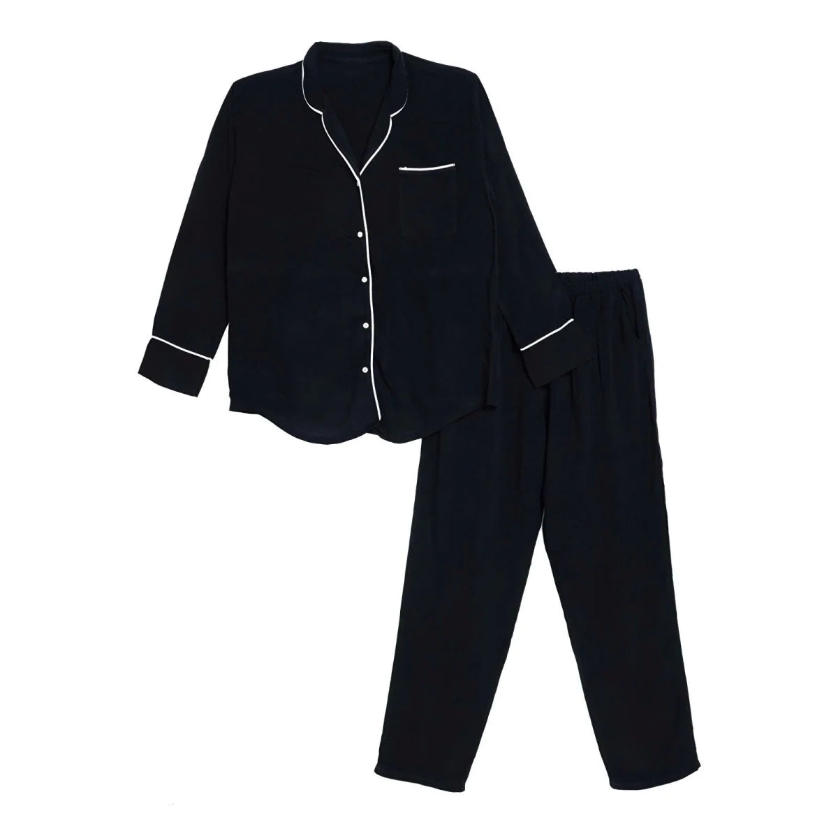 Baby Mom Buttoned Women's Maternity Long Sleeve Viscose Pyjama Set (S to 2XL) Black - ebebek