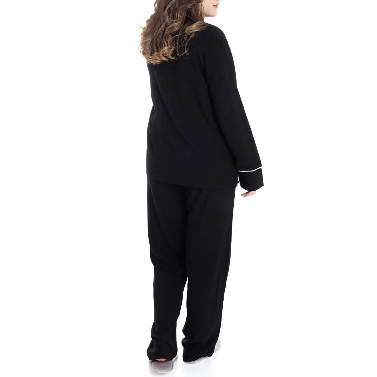 Baby Mom Buttoned Women's Maternity Long Sleeve Viscose Pyjama Set (S to 2XL) Black - ebebek