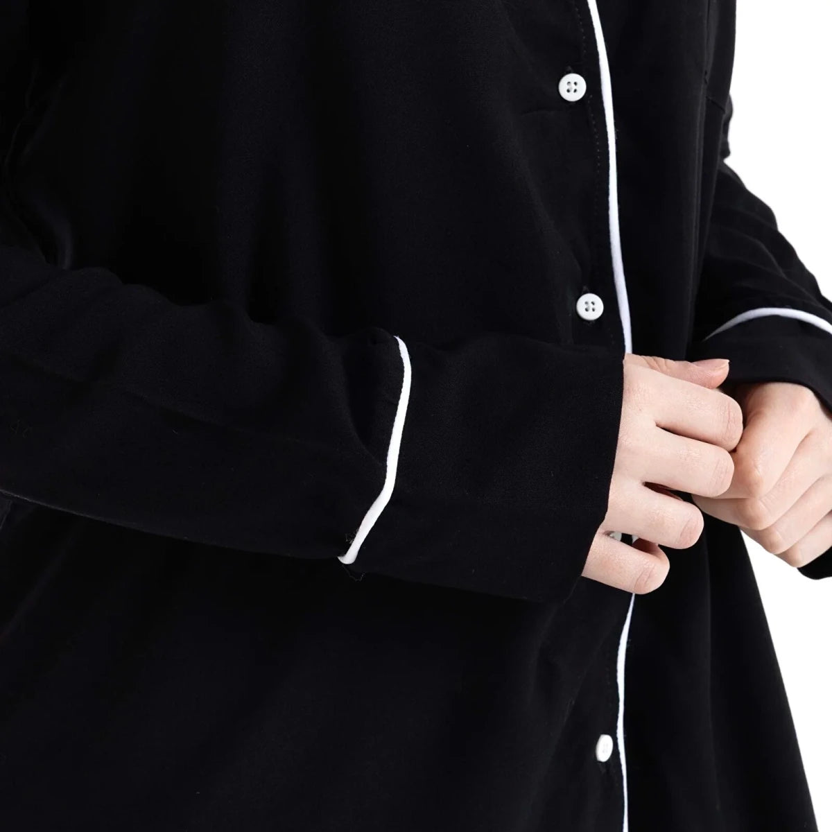 Baby Mom Buttoned Women's Maternity Long Sleeve Viscose Pyjama Set (S to 2XL) Black - ebebek