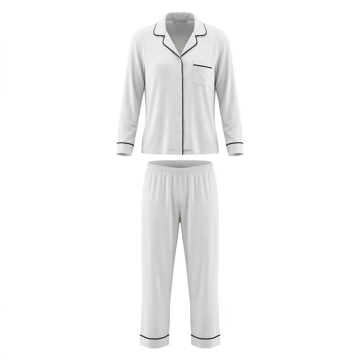 Baby Mom Buttoned Pocket Women's Maternity Long Sleeve Viscose Pyjama Set (S to 2XL) Ecru - ebebek
