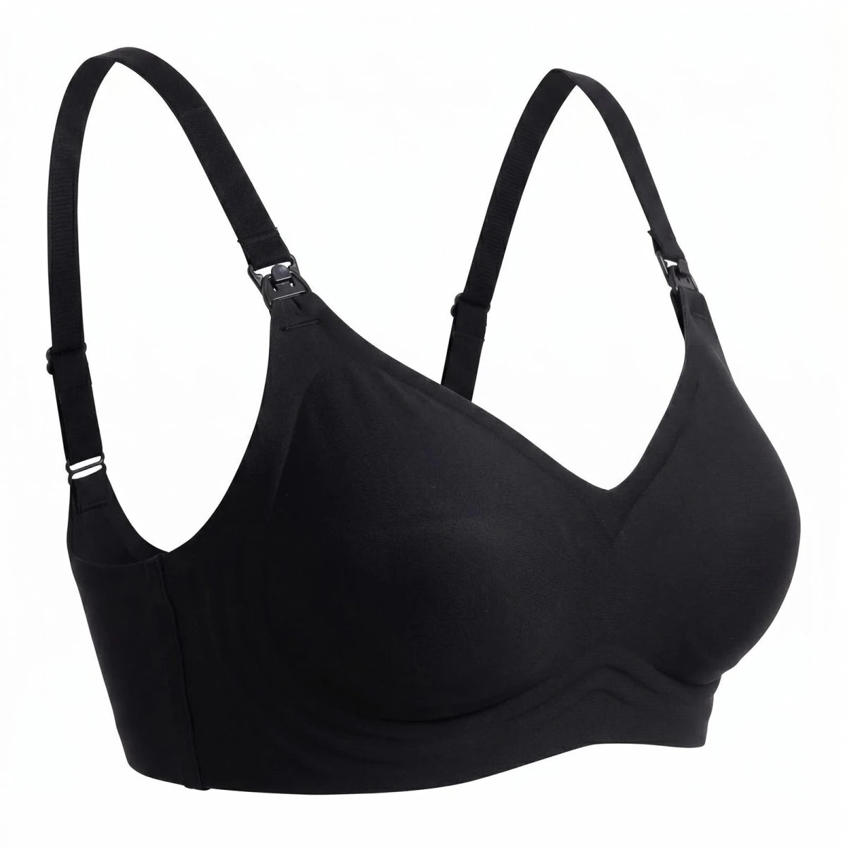 Baby Mom Women's Seamless V-Neck Non-Padded Nursing Bra Black - ebebek