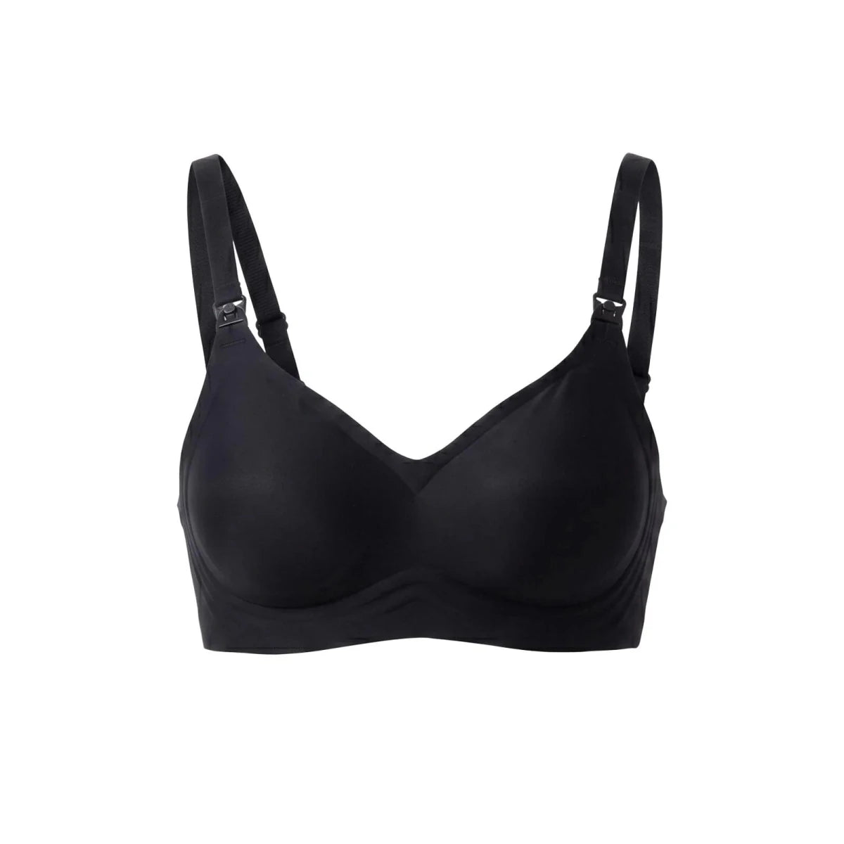 Baby Mom Women's Seamless V-Neck Non-Padded Nursing Bra Black - ebebek