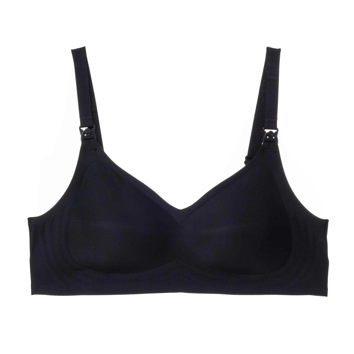 Baby Mom Women's Seamless V-Neck Non-Padded Nursing Bra Black - ebebek