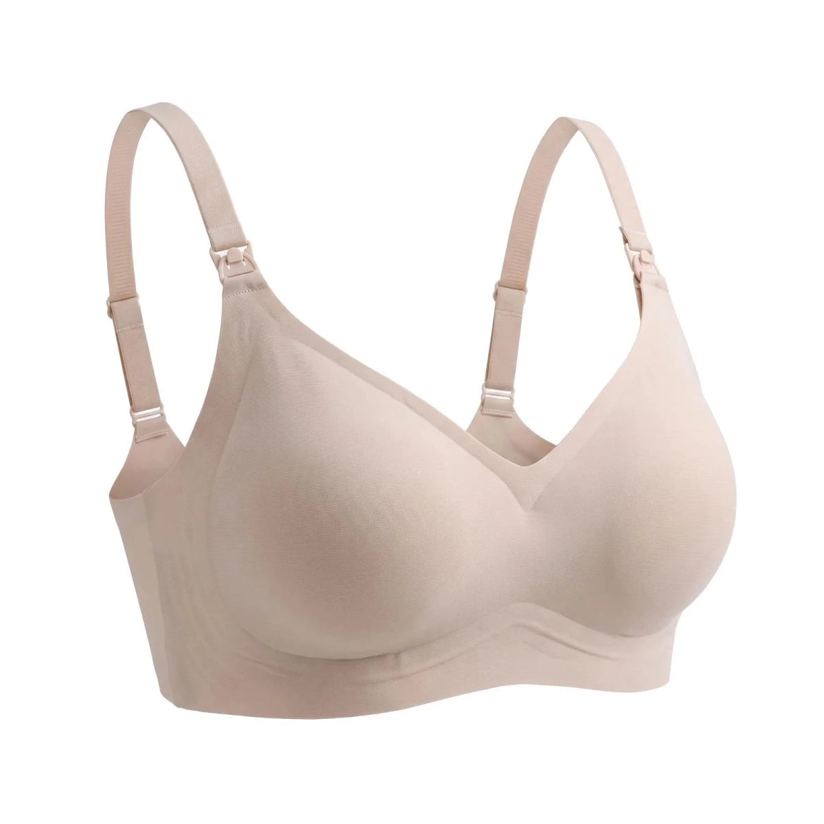Baby Mom Women's Seamless V-Neck Non-Padded Nursing Bra Nude - ebebek