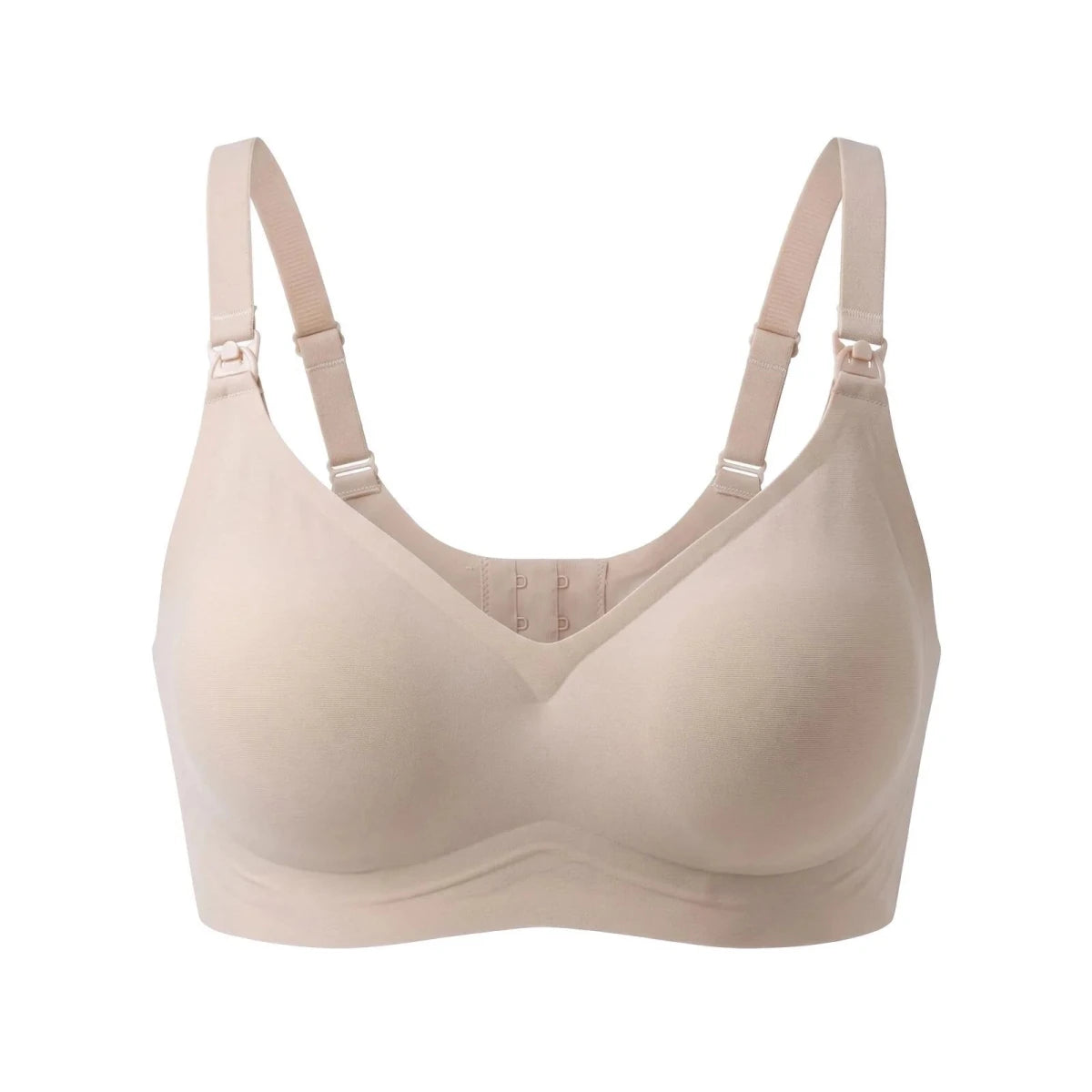 Baby Mom Women's Seamless V-Neck Non-Padded Nursing Bra Nude - ebebek