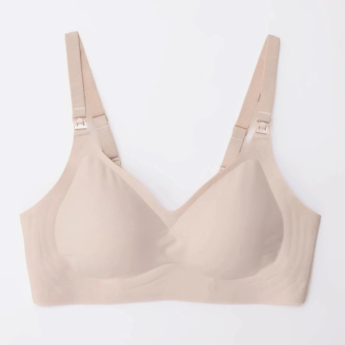 Baby Mom Women's Seamless V-Neck Non-Padded Nursing Bra Nude - ebebek