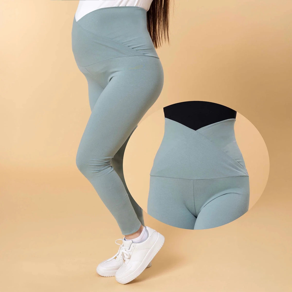 Baby Mom Women's Maternity Jersey Leggings (S to 2XL) Green - ebebek