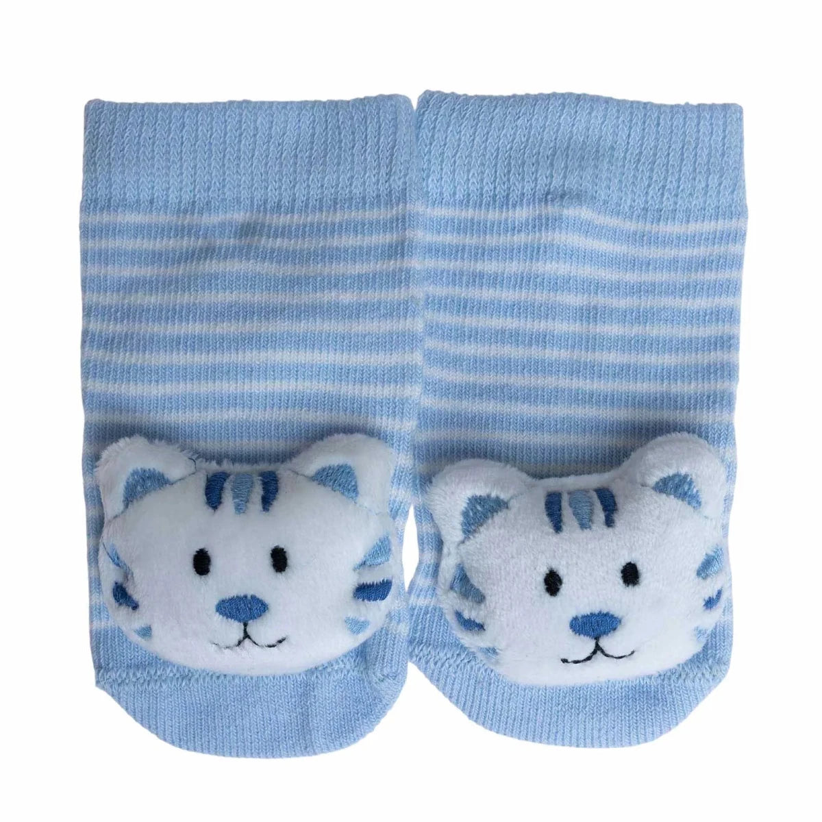 HelloBaby Tiger Print Animal Novelty Baby Socks (Newborn to 12 Months) Blue - ebebek