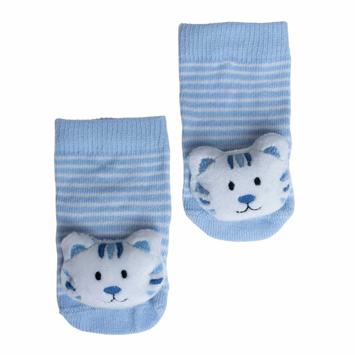 HelloBaby Tiger Print Animal Novelty Baby Socks (Newborn to 12 Months) Blue - ebebek