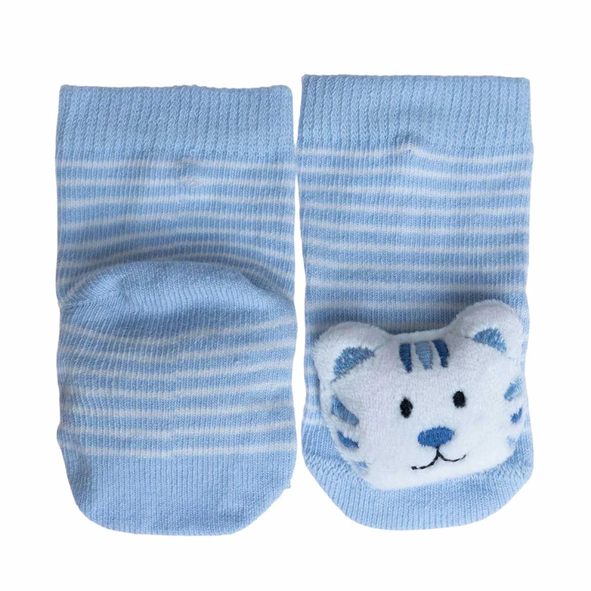 HelloBaby Tiger Print Animal Novelty Baby Socks (Newborn to 12 Months) Blue - ebebek