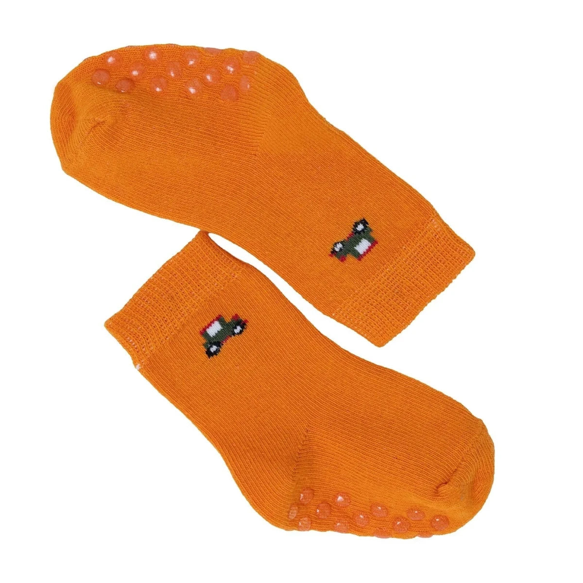 HelloBaby Car Print 3 Pack Non-Slip Baby Socks (Newborn to 3-4 Years) Orange - ebebek
