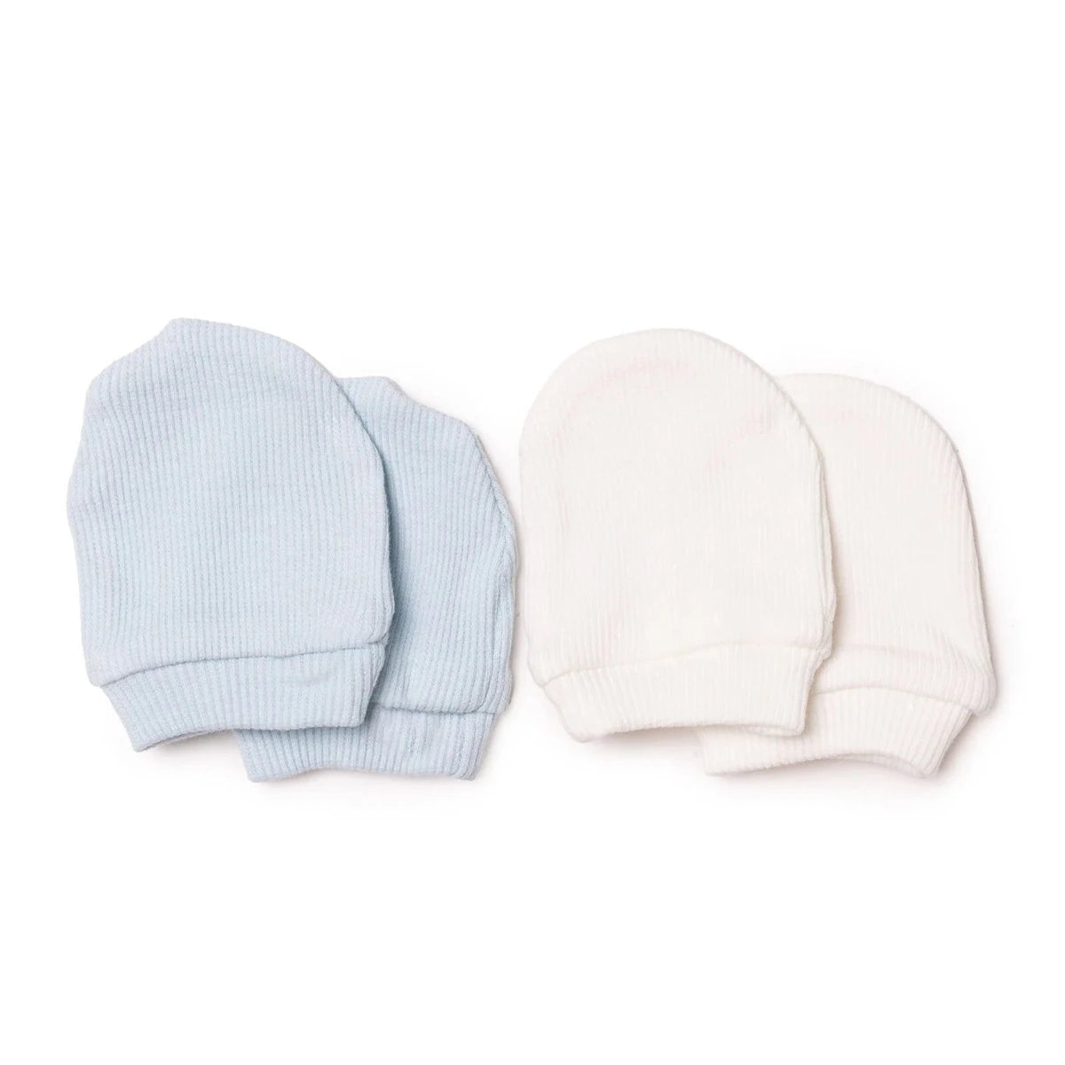 HelloBaby Ribbed Baby Scratch Mitts (Newborn) Blue - ebebek