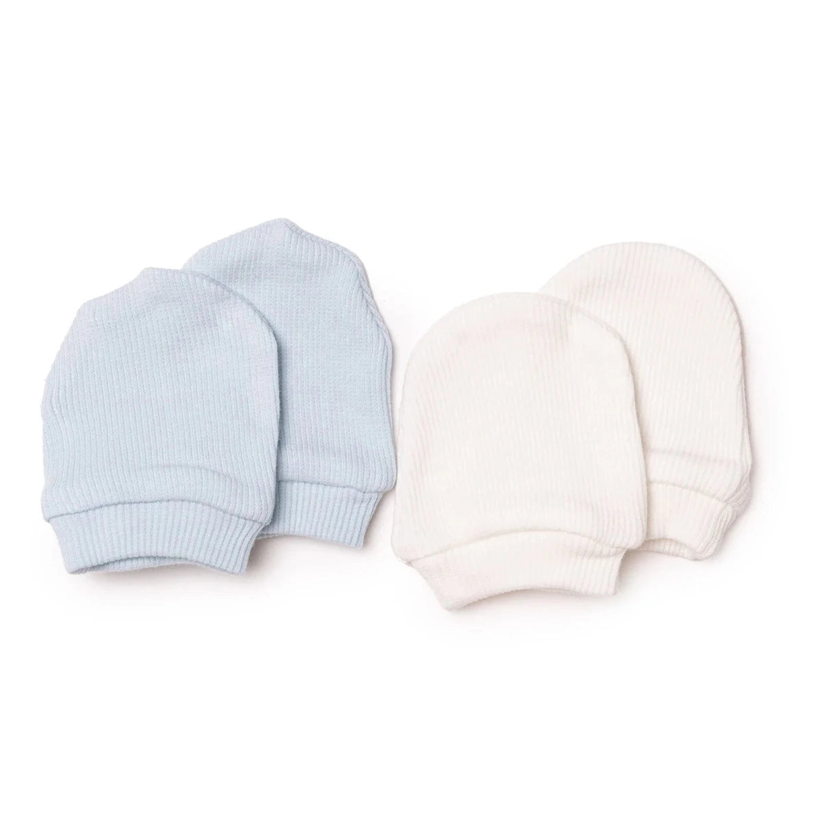 HelloBaby Ribbed Baby Scratch Mitts (Newborn) Blue - ebebek