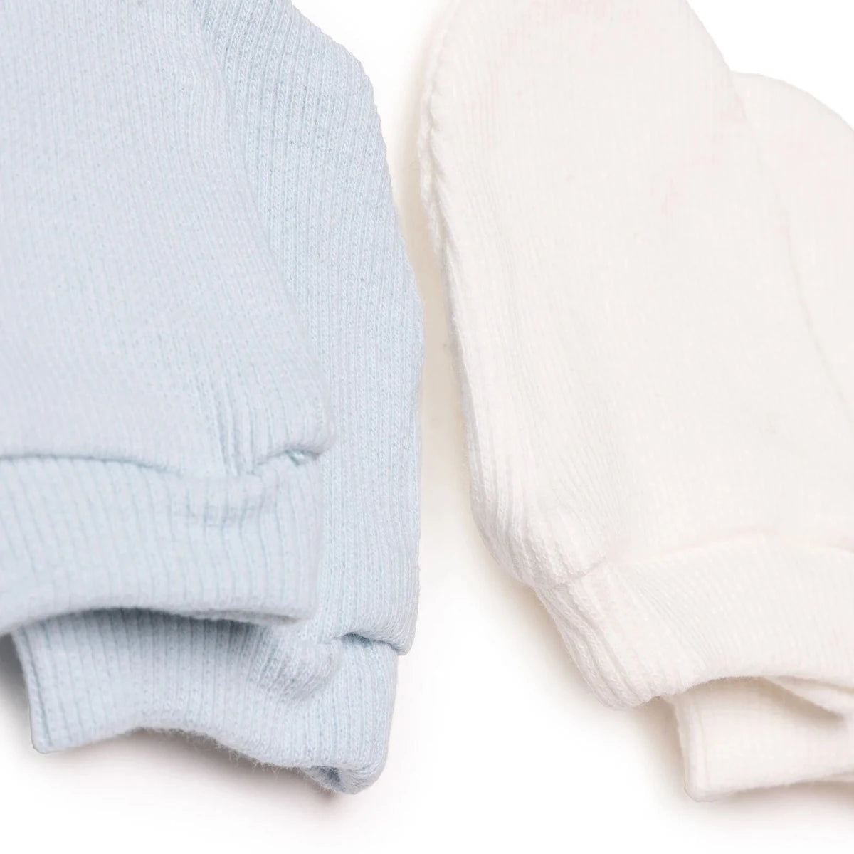 HelloBaby Ribbed Baby Scratch Mitts (Newborn) Blue - ebebek
