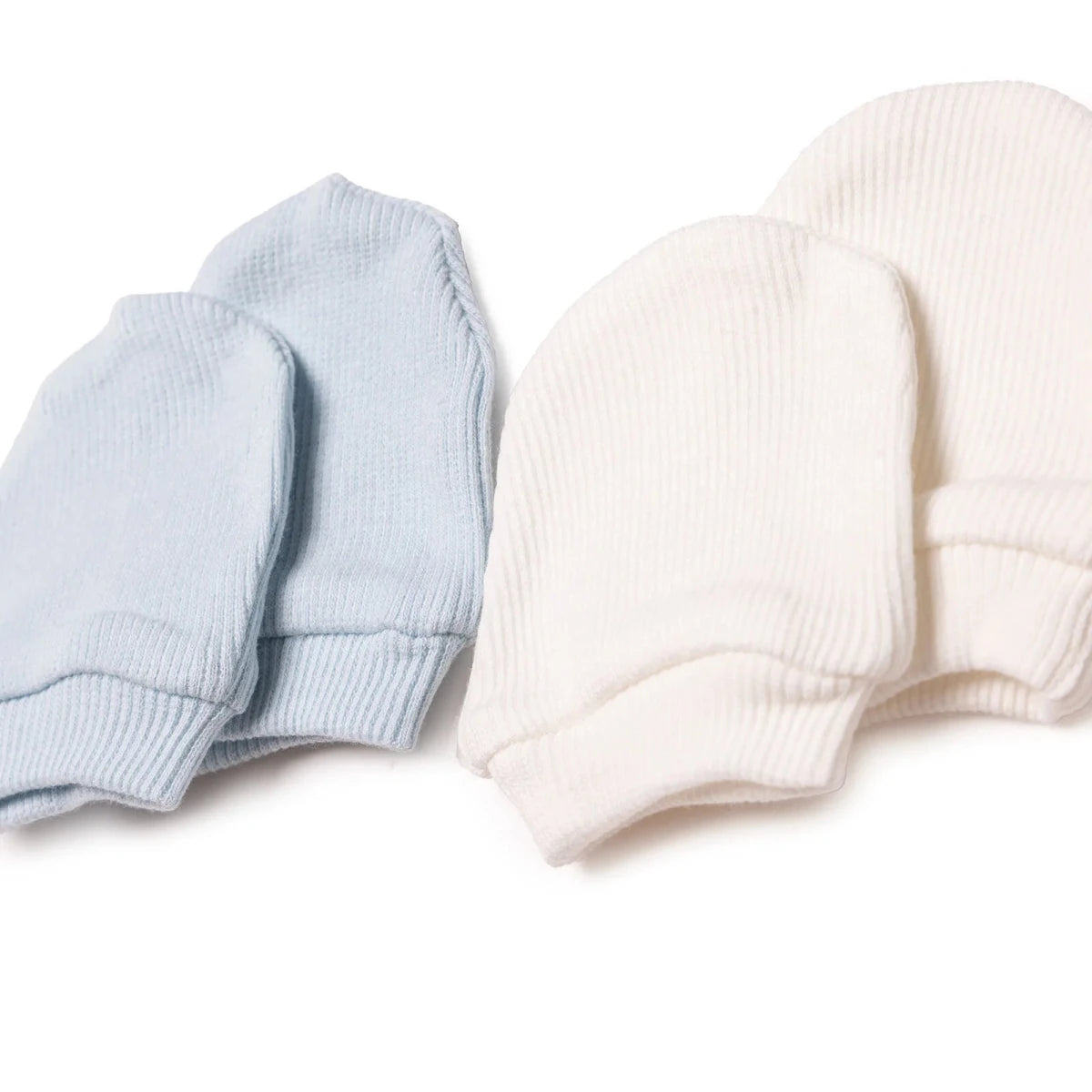 HelloBaby Ribbed Baby Scratch Mitts (Newborn) Blue - ebebek