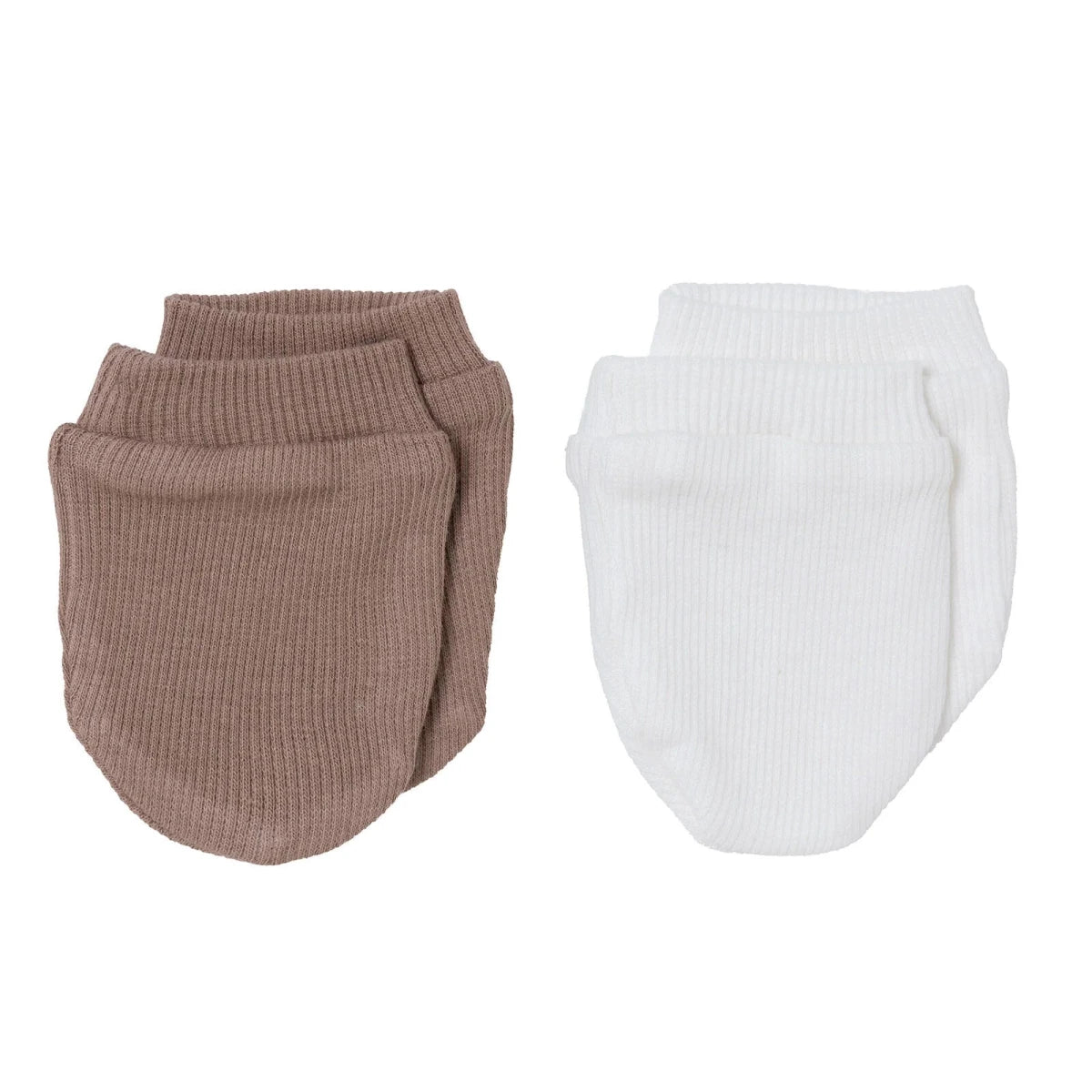 HelloBaby Ribbed Baby Scratch Mitts (Newborn) Brown - ebebek