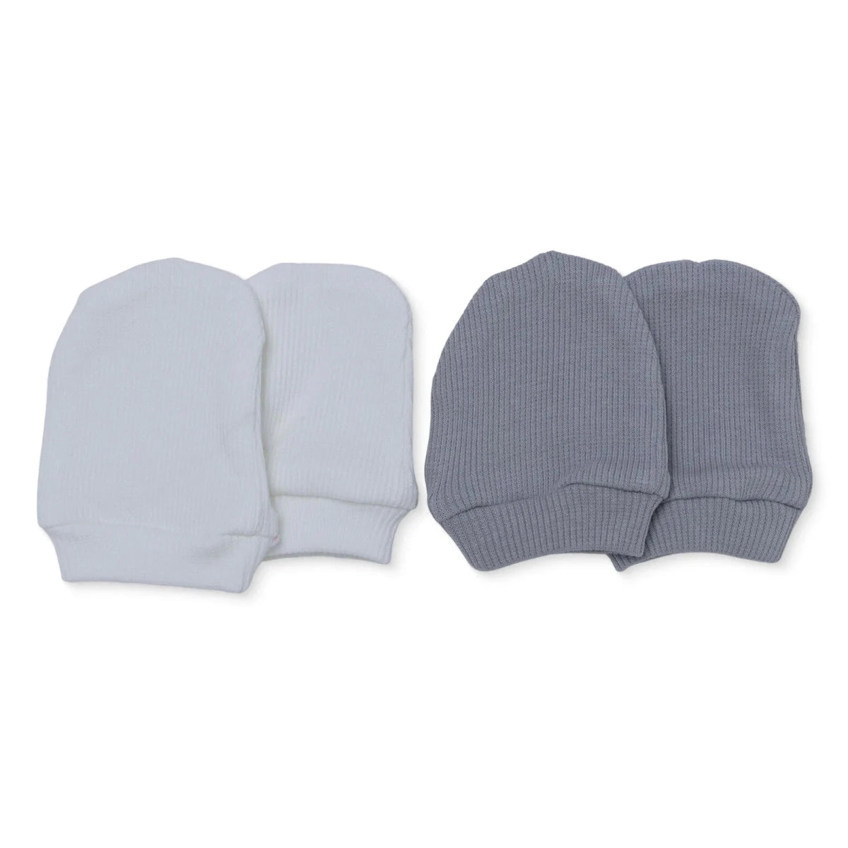HelloBaby Ribbed Baby Scratch Mitts (Newborn) Grey - ebebek