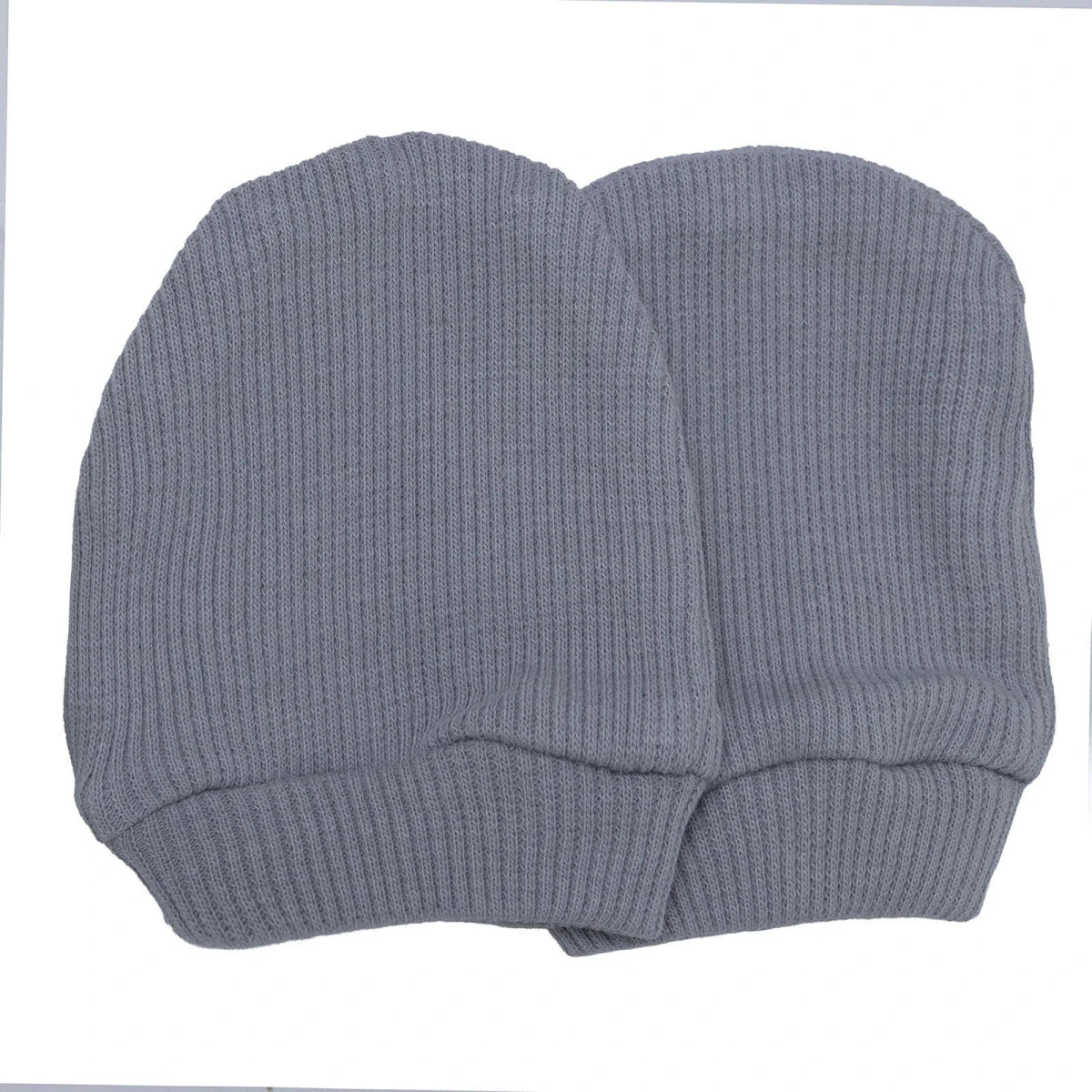 HelloBaby Ribbed Baby Scratch Mitts (Newborn) Grey - ebebek