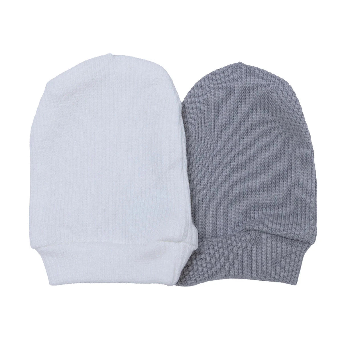 HelloBaby Ribbed Baby Scratch Mitts (Newborn) Grey - ebebek