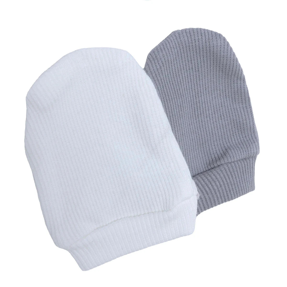 HelloBaby Ribbed Baby Scratch Mitts (Newborn) Grey - ebebek